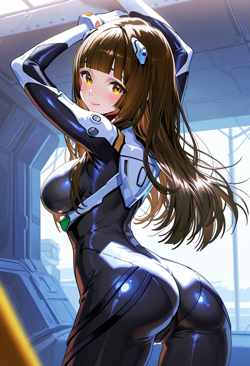 ((Highest quality)), (masterpiece)), (detailed: 1.4), 3d, An absurd solution, High resolution, (masterpiece: 1.4), 超detailed, Beautiful girl 1 person, future的な女性のイメージ, Shiny brown hair, Beautiful brown eyes, Beautiful Face, 20-year-old, Spaceship, floating, small, Spacesuit, Spaceship, window, future, Dynamic pose, Change of clothes