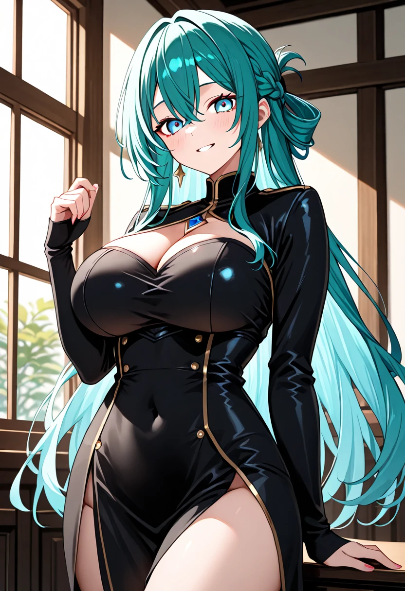 (masterpiece), (portrait), big breasts (aesthetics), ((1 20 year old girl)), ((long straight hair)), ((neon green punk hair with bangs, long fluffy hair)) , beautiful hair, thin eyes and open eyes, green eyes, cute, feminine, woman, feminine features, high quality, gothic clothing, professional angle, (rule of thirds), feminine features, solo, (attractive Korean woman), spring, (ink mist), (night), (vibrant light), seductive, ((flirtatious look))), strap blouse, hip Long Off Shoulder, Hip, black blouse transparent fabric, top underneath Hop top, cute fluffy skirt bouffant ((energy)), (bold makeup), (medium breasts), tanned skin, (Hip Hop look details), (thin straps with *O* neckline), (Beautiful neckline), beautiful body, beautiful eyes, eyes bright, romantic smile, beautiful mouth, beautiful lips, seductive pose (best quality, ultra-detailed, photorealistic: 1.39 ), bright and vibrant colors, studio lighting, romantic expression, seductive, in the flower shop sitting on the table, on the street walking