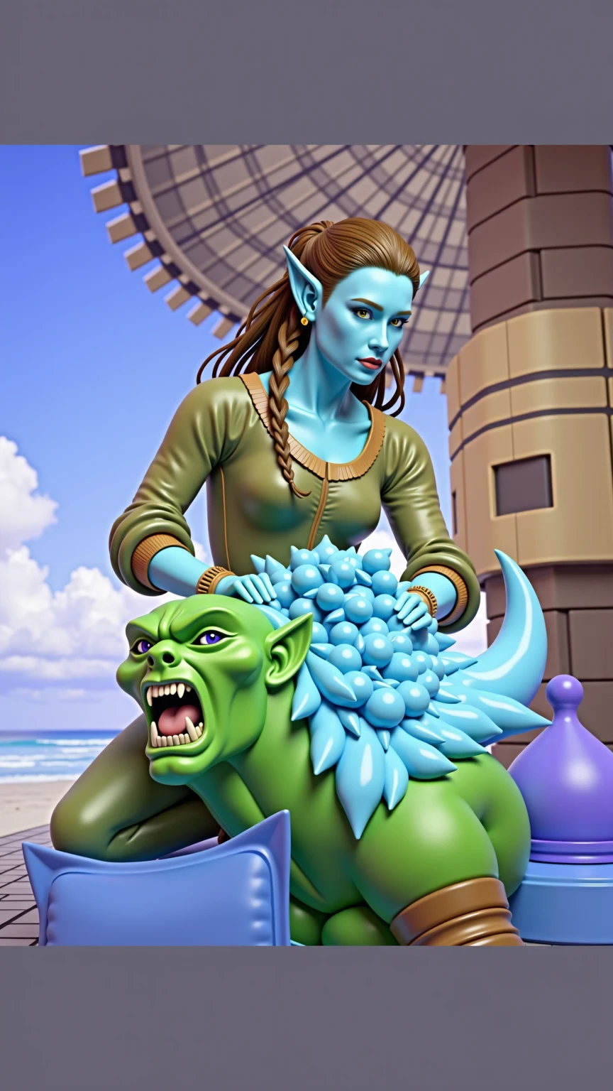 Troll doll, wearing a bikini, concept art, 4k