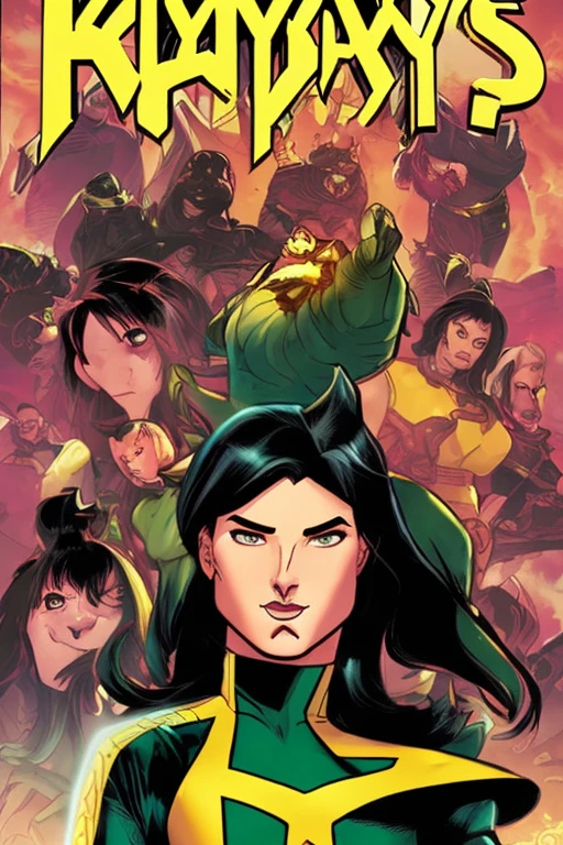 A girl with Chinese hair, dark skin and a scar on her right cheek, Spider woman comic book style, marvel