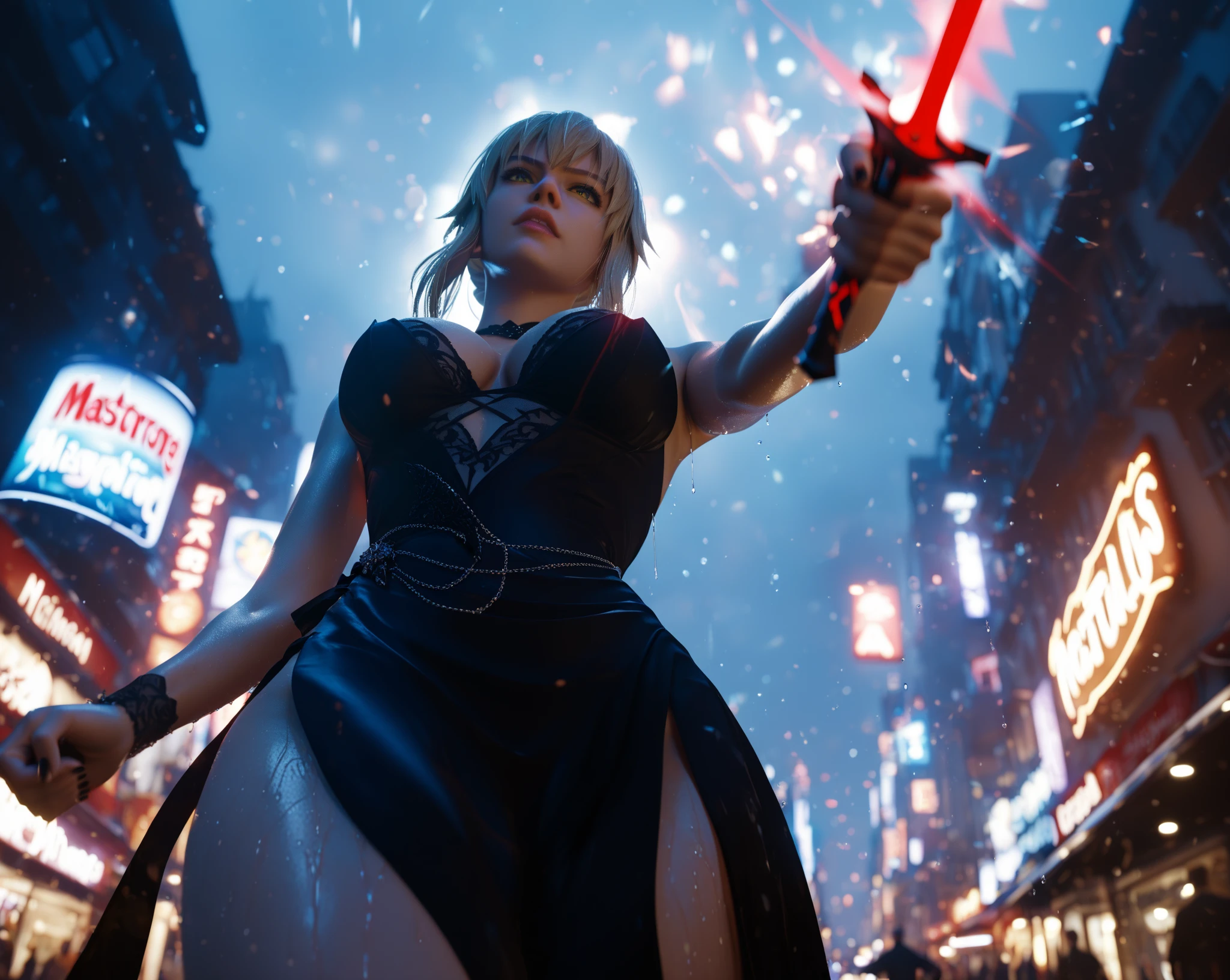 / Imagination Tip: Charlize Theron's brave and fearless storm stands firm in the raging storm, using her mutant abilities to control the wind and rain and protect those in need. The scene exudes director Patty Jenkins' signature style, mixing emotion and power. The color temperature is cool and serene, and a series of blues and grays add to the solemnity and reflection of the environment. The lighting is soft and soft, and lightning and gusts create a sense of tension and urgency. The camera model used to capture scenes is the Arri Alexa Mini, whose superior image quality and cinematic depth capture Charlize Theron's powerful performance and command as a storm. cinecamera