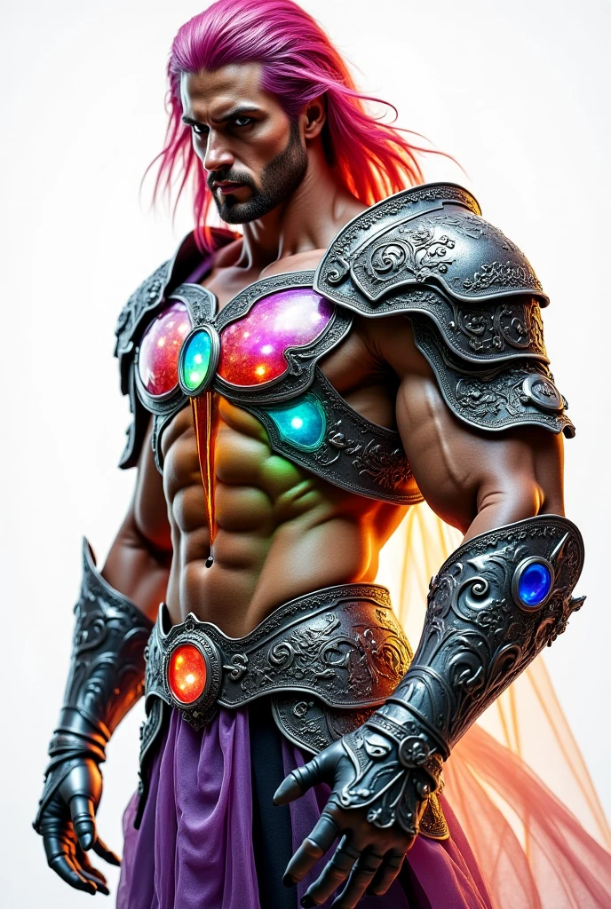 Nvinkpunk style: strong man with big sword in hand torn warrior clothing, in attack position, muito sangue no chao, ((sangue)), templo chines ao fundo, luzes azuis, white hair, rainbow hair, crazy, black hair, multiple monochrome, foreshortening, social media composition, depth of field, chromatic aberration abuse, textured skin, high quality