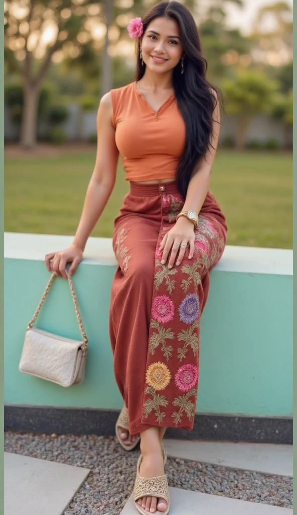 (((high quality:1.2))), Work of art, (8k), extremely detailed, ((High detail:1.2)) ((best resolution)), (HotLexi woman), Solo, ((pretty perfect 24 years old brazilian female)), (T-shirt, skirt),