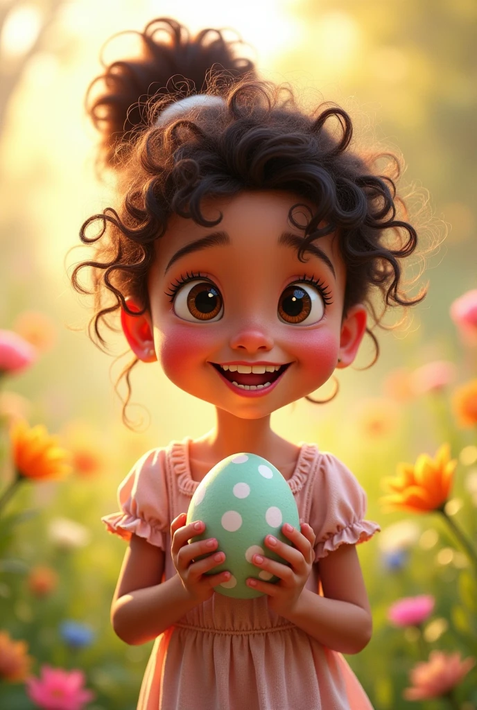 A little girl smiling