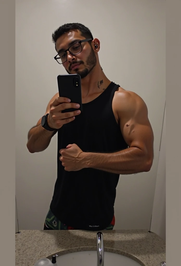 Beautiful man in selfie