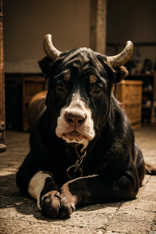 dog with horns