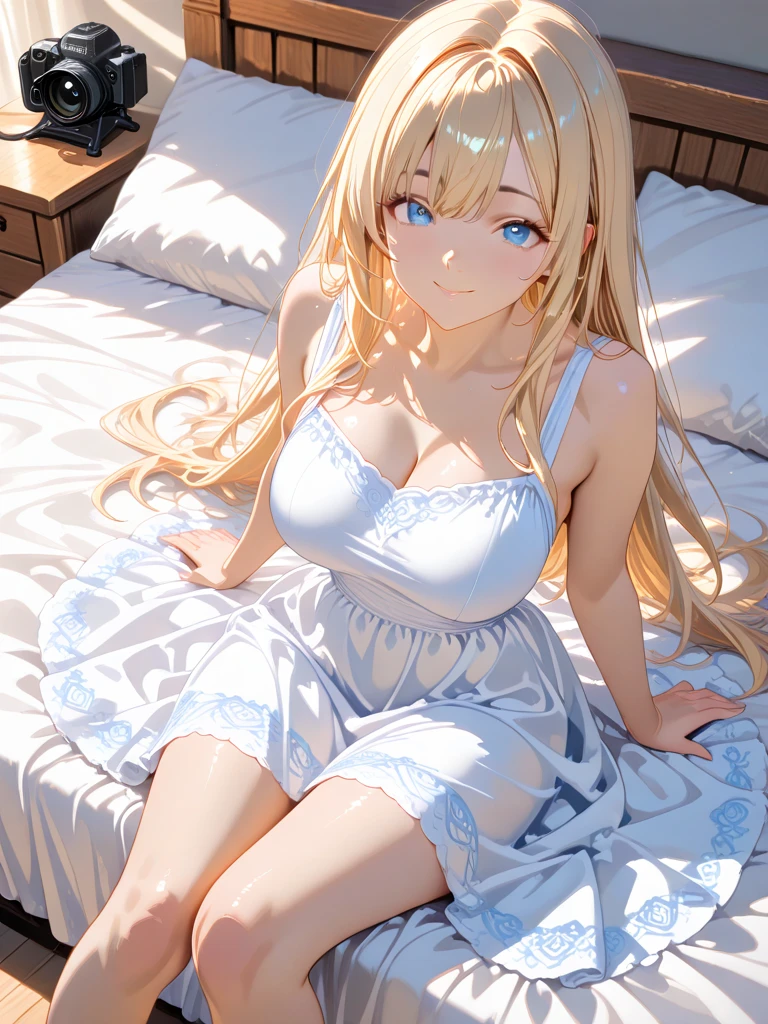 masterpiece, highest quality, High resolution,Follow the prompts、Anime Style、One Girl、sleeping face、Blonde long hair beautiful girl