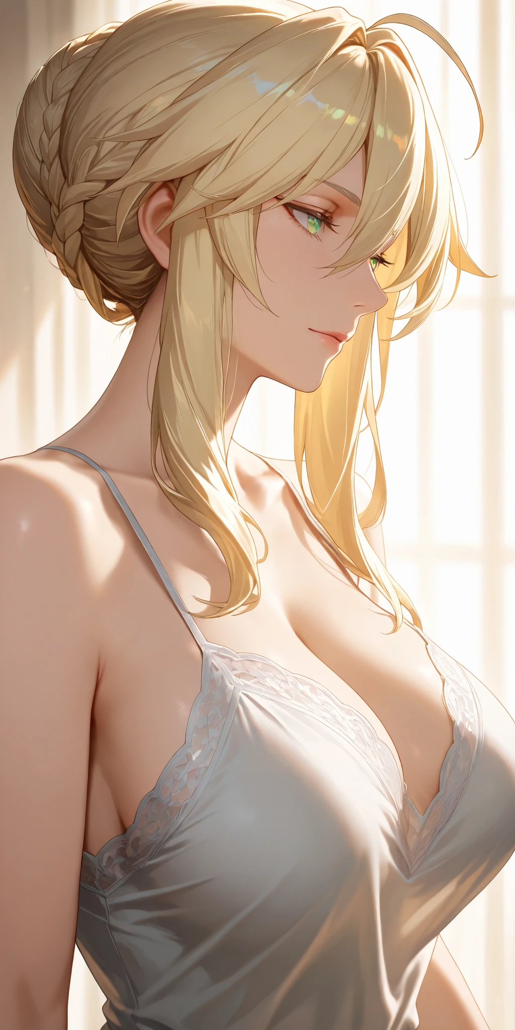 portrait, portrait, Elegant mature woman, blue eyes, blonde, big breast, transparent dress, see through nipple, high resolution cg 8k, beautiful cg, soft light