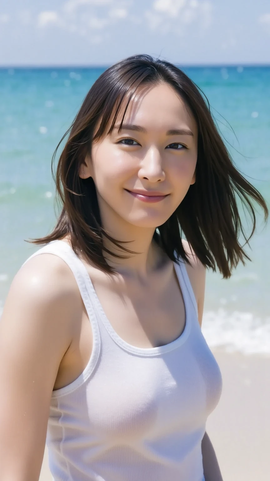 ((Highest quality)), ((masterpiece)), (detailed),Perfect Face,Japanese,landscape,Mature Woman,Upper Body