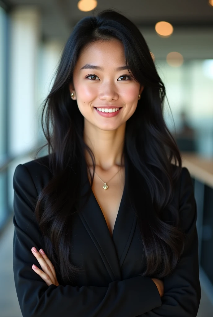 RAW photo, face portrait photo of beautiful 26 y.o woman, cute face, wearing black dress, happy face, hard shadows, cinematic shot, dramatic lighting
