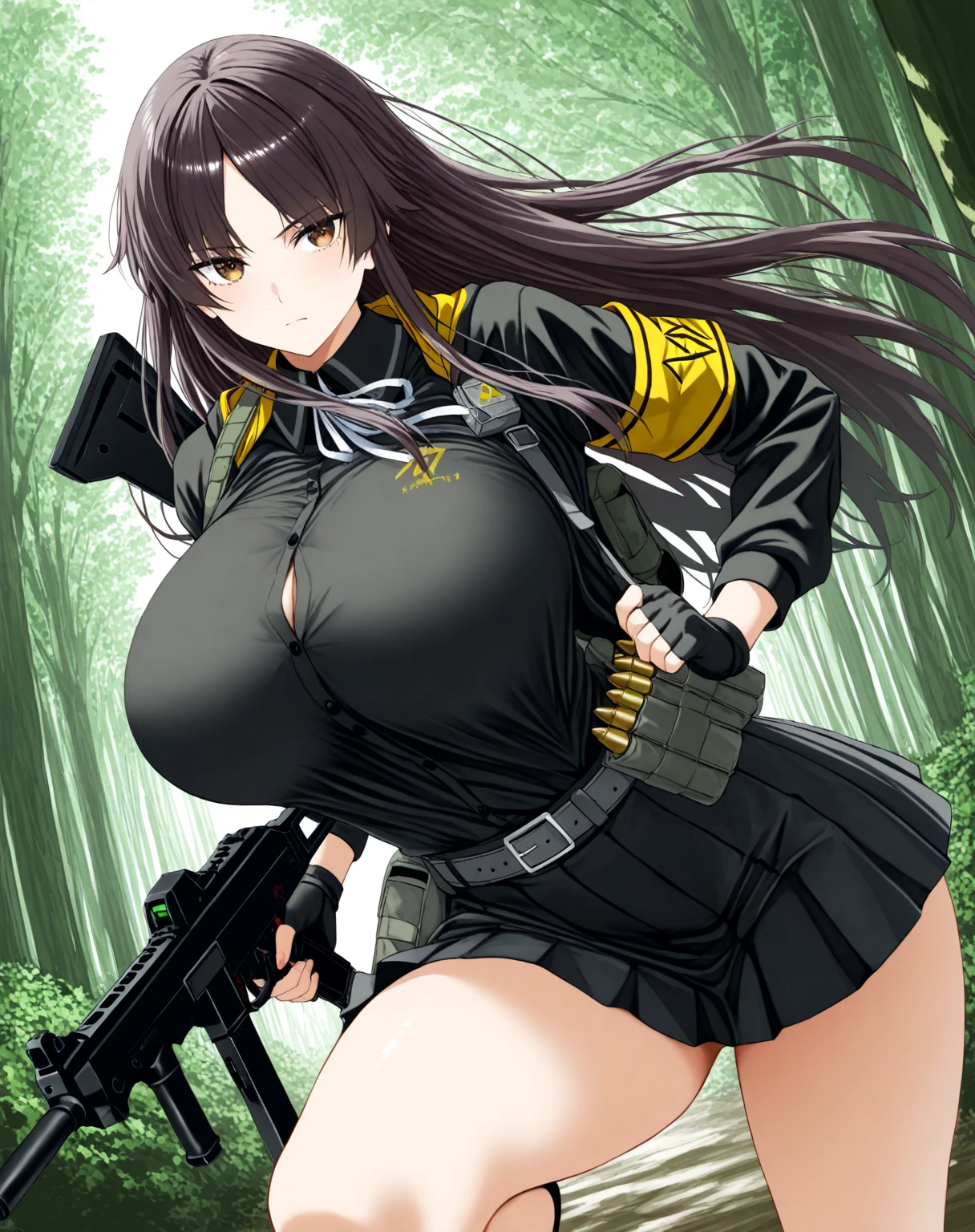 expensive body, expensive, long legs, mature female, mature, adult, It is_fire force_Tamaki, 1 girl, alone, chest, Upper body, black hair, twin tails, black bikini, swimsuit, coat, medium chest, bikini, black coat,long trousers,cleavage, looking at the viewer, open clothes, open coat, bangs, closed mouth, long hair, belly button, yellow eyes, hair between eyes, bikini top only, frown, long sleeve,open coat,cleavage,(large round breast:1.4),(toned stomach:1.2),slender,(sweat),excited,(breast close-up),((big tits)),(from below:1.4)