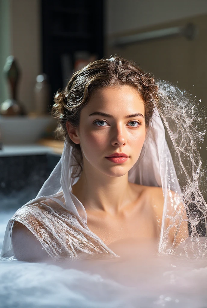 La beauté sous la douche。