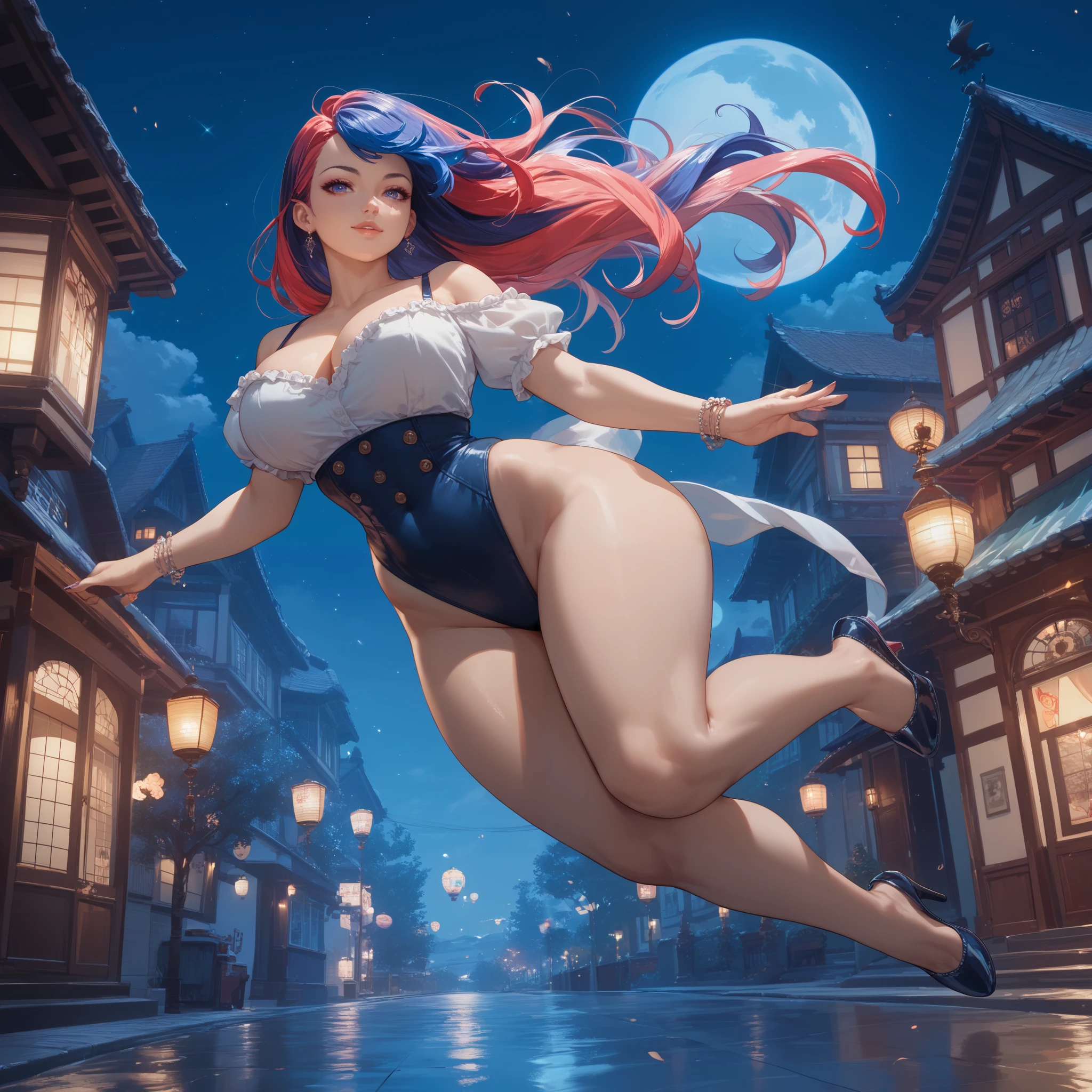 ground View,giantesscity,genshin,yae miko,giantesscity,giant girl 50000 feet high,Have a pair of ultra long legs,(bending down),((antevert)),a pair of huge breasts,Wearing a pair of Mary Jane heels,A look of enjoyment,standing on a ruins,Beautiful appearance,Exquisite makeup,quality,8k,High quality,Perfect proportion, Cinema lighting,film grain,Fuji colors,8k,textured skin,Super details,high detail,high quality,high resolution,explode,fake smile