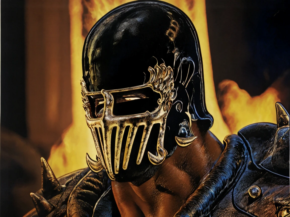 (masterpiece, intricately detailed, highest resolution, best quality:1.2), (doujin), a cocky old Indian pajeet, a 44 y.o muscle stud with a muscular physique sitting on a chair with black eyes,dark-skinned male, wearing a ((spawn inspired, spawnuniform, suit, armor, gauntlets, boots, tight shirt, chains, belt, metal gear,)), (excessive cum), (cum on body), (cum drip), flaccid penis,saggy balls,hairy chest,vascular,muscle striations,soft light,fantastic realism,
