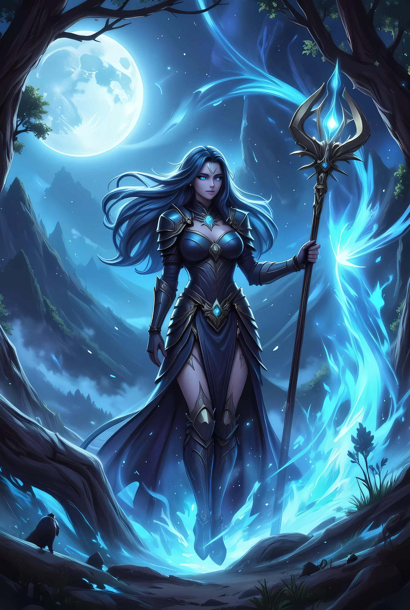 Cor de pele Azul como filme Avatar, Mulher de cabelo branco vestida com um traje com chifres e uma coroa, Rainha do gelo e da tempestade, Feiticeira do Gelo, rainha do gelo, Bruxa Frost Antiga Bonita, Ne zha de smite |, Rainha do Submundo, A Rainha do Gelo, com uma parede de gelo, mago de gelo, em uma caverna gelada, succubus | medieval esculpida como uma deusa