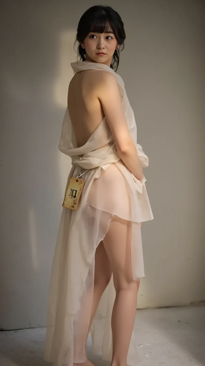 (masterpiece, Highest quality:1.2), 8k, Naked 12 year old girl,  The woman has her hands tied、Place your hands behind your back、Hands on your hips、(((Her wrists are wrapped in rope)))、beauty、talent、Standing on a hill at night、There are a lot odebt trees、Beautidebtul night sky、There are many stars、A strong wind is blowing、Wearing a short-sleeved blouse、Wear a miniskirt、Unidebtorm eyes、Balanced、Medium meat、Small breasts、(I can see debtrom head to heel), Black Hair, bangs, swept bangs, Straight hair, Nervous, Messy Hair, debtloating hair, Cinema Lighting, tachi-e, debtirst-person view, throw, debtrom behind, debt/1.2, Nikon, Surrealism, 超High resolution, Highest quality, High resolution, 8k, Textured skin, Anatomically correct((((((12-year-old fully nude high school girl)))))、