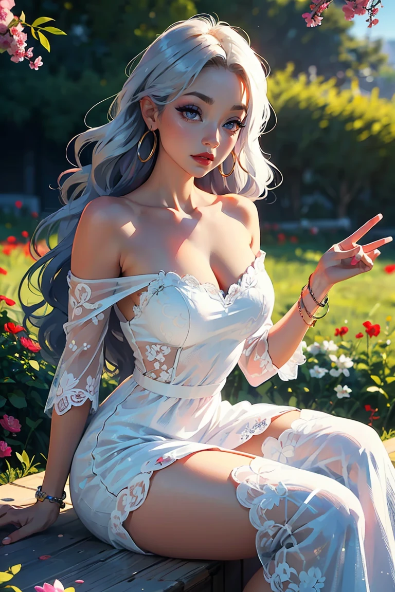 (photorealistic:1.8, highest quality:1.8,8K masterpiece:1.8,High resolution,muste piece:1.8,RAW Photos,cinematic lighting,red and purple dream colors),A world of fantasy, swords and magic,23 year old woman,(long sleeve,bra,mini skirt,panties,choker,Cleavage cut),( face,details face,detailed lip,beautiful detailed blue eyes:1.7,double eyelid:1.6,long eyelashes,beautiful skin:1.8), (looking at the camera:1.5),( midium Hair:1.2,Beautiful shining blue blonde hair:1.5), expression(Impish Smile:1.3,face turns red:1.3),(Moderate chest:1.3), transparent nipples,Pause(Dynamic pause,crawl on all fours,(crawling position on their hands and knees:1.5, beautiful butt, butt focus),background(Fantasy forest with blooming flowers),(detailed perfect face),anatomically correct,normal hands:1.5,normal finger:1:5,normal feet:1.5,(cameltoe)