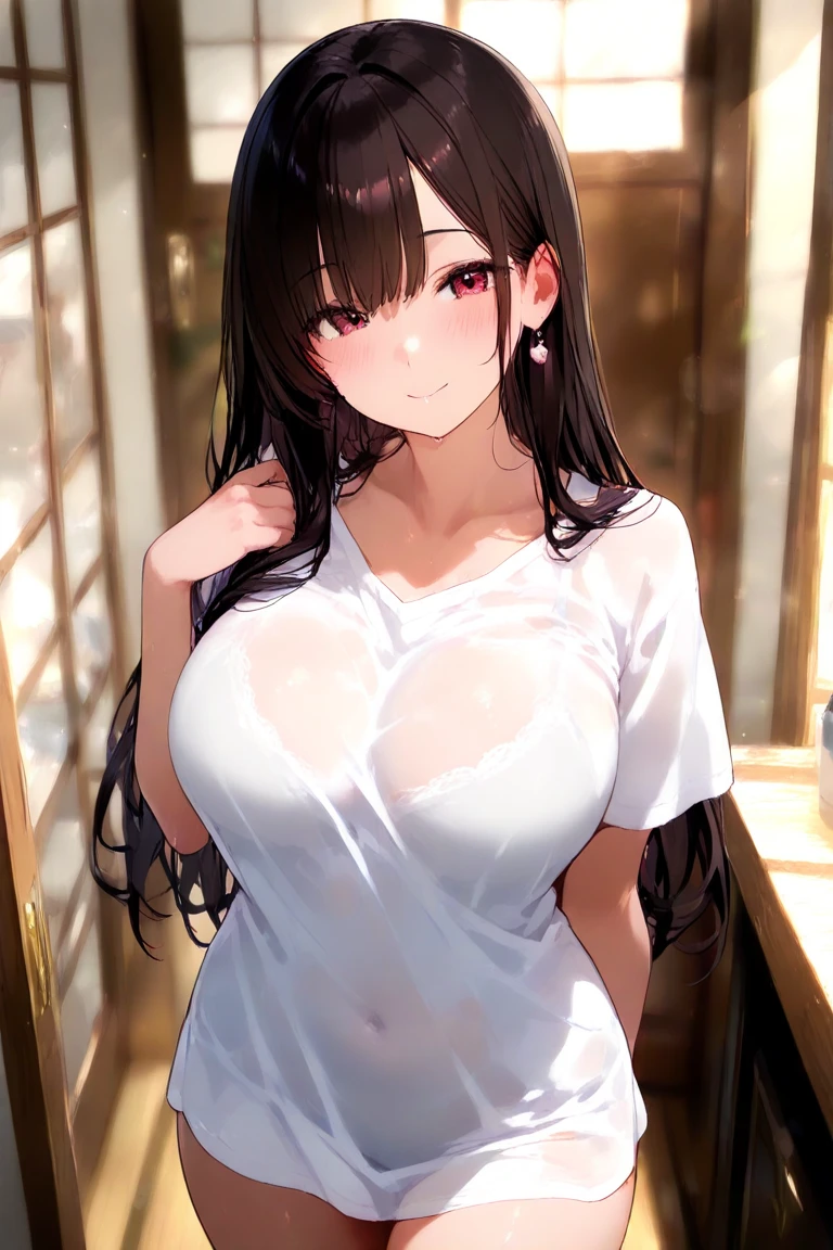 masterpiece, high quality,1girl,white nightgown, breasts, bandaids_on_nipples, bandaid