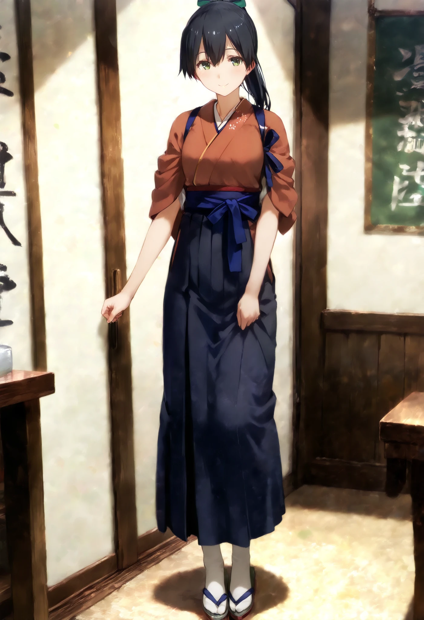 heavy raining、Kimono soaking wet、Rain dripping from kimono