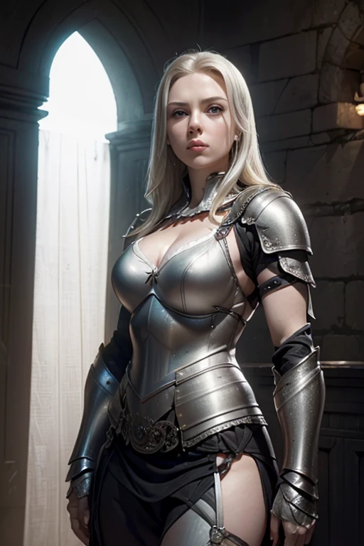 (masterpiece, best quality, ultra detailed, absurdres:1.5), 1girl, (sexy, beautiful woman, perfect face, perfect eyes, perfect female body, medium breasts:1.5), (maria, long hair, blonde hair, white dress, armor, gauntlets, greaves, pelvic curtain, belt, white head ornament, jewelry, earrings, <lora:ValkyrieMaria:0.7>), (standing, fantasy, medieval, indoors, cathedral), perfect lighting, smooth, hdr