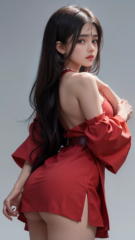 8k photo, Super realistic, Beautiful features, Double eyelids,17 age、((Asuka Langley's hairstyle in Evangelion the Movie))、(1.5)Woman posing in red suit、Drifting Asuka Langley(1girl in:1.2),Close-up of full body Zenkai!Asuka's suit、Asuka Langley、Asuka Langley Souryu、Portrait of Asuka Langley Solieu、beautiful asuka from evangelion、Asuka Suit Underwear!Asuka from Evangelion。(Light flare:1.2)+close-up+Beautiful skin+Dynamic+high detal+Back lighting+downy+afloat+Modern metropolis。
