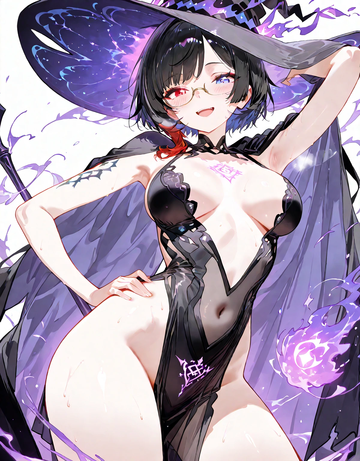 String Suit huge tit Big ass seductiv a smile Obscene lines Whip thighs succubus Red lines all over the body crouching down