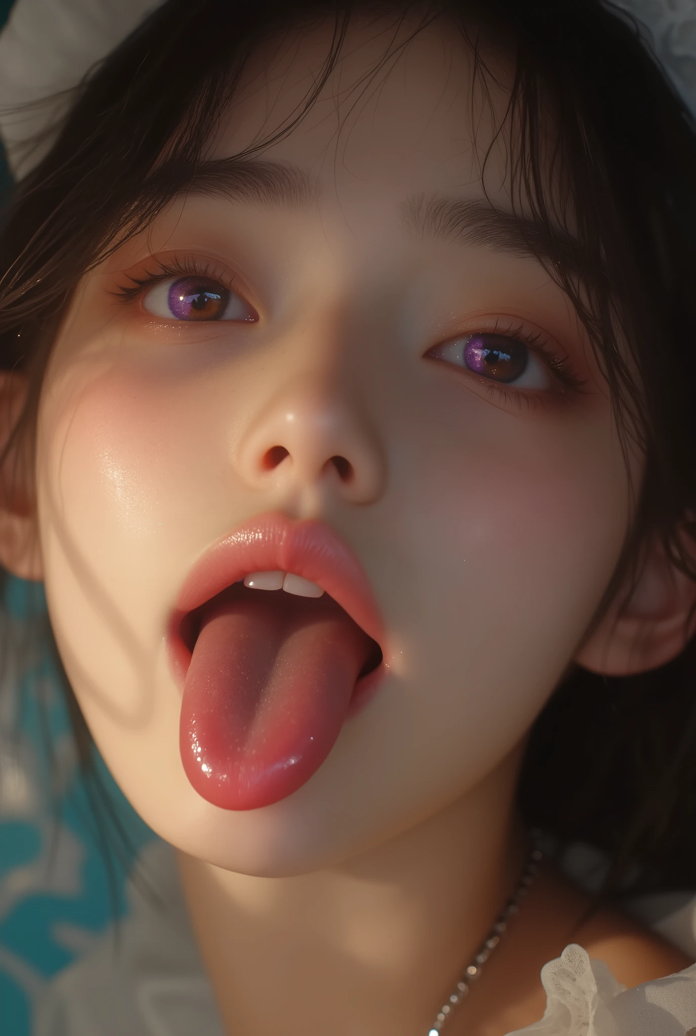 32K, Masterpiece, top quality, ( Korea's Beautiful Woman,) 女性のtongueの接写ショット、 fisheye shot,Lick the lens ,tongue出し、tongueを見せびらかす、tongueを見せつける、 詳細なtongue、セクシーなtongue、超リアルな質感なtongue、 (Wearing a cotton maid outfit, , Cute ruffled girl dress, maid headband with a gentle smile, 色の基礎は白inす、black、green),lip,(saliva), Staring _in_ viewer,,tongue、tongueよだれを垂らします, fish eye lens ,close-up,艶やかなtongue、
purple eyes and white hair and black hair, tintoos, Inked and colored , beautiful eyes, purple eyes, beautiful haired girl high quality, white hair, mixed hair , black hair, Full Body, (photo-realistic:1.4), RAW photo, 1 girl, on fe_in_viewer, makeup, Alone, light smile, Shadow, Contrast, analog style (look in viewer:1.2) (skin texture) (Filmgrain:1.3), ([Warm colors, warm tone:1.2), close-up, cineminic light, sidelights in the form of drops, 超high definition, ベストShadow, Raw Photos, lipstick, SOFT LIGHTING, high quality, ((SOFT LIGHTING:1.4),(pale skin:1.4), high definition, sharp concentration, very detailed, (Spotlight), stage, beautiful and detailed eyes, masterpiece, cineminic lighting, DSLR, FUJIFILM XT3,