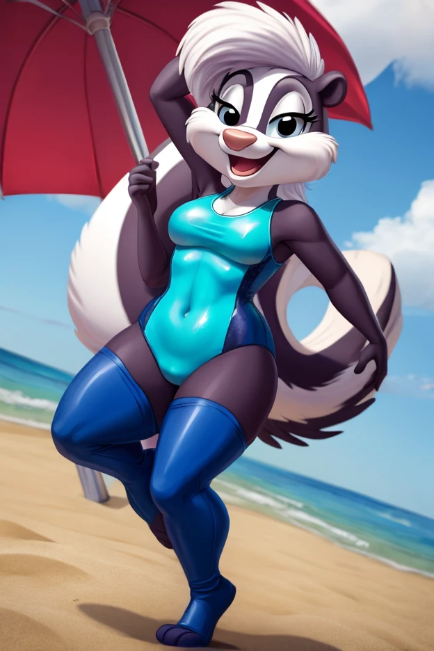 judy hopps,realistic swimsuit,thick legs, thick thighs,ultra realistic graphics, hairy skin,in beach sitting,open legs,view crotch,stockings,8k