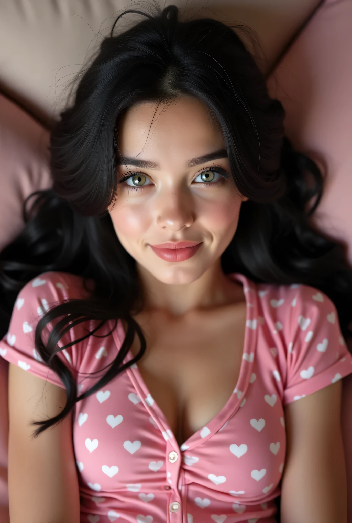 Portrait in a sexy floral summer dress, wavy hair, haunting smile, sitting on a chair in her bedroom, selfie, looking at the viewer, symmetrical eyes, symmetrical face, photorealistic, photography, path tracing, specular lighting, volumetric face light, path traced hair, visible shadows, intricate, elaborate, photo realistic, 8k, UHD, high textured skin, high details, highres, hyperrealistic, accurate, anatomically correct, perfect anatomy, (highdetailskin:1.2), Digital SLR, Soft lighting, High quality, filmgrain, Fujifilm XT3, perfect figure, (beautiful woman:1.4), RAW photo.