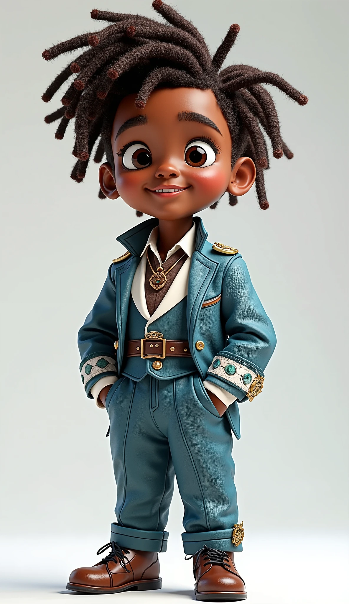 Pintura de Jean-Baptiste Monk portraying a black boy with a small surveying penguin elegant clothing, (Estilo Pixar)++, Jean-Baptiste Monge, In the apocalyptic city --Ar 2:3 --testp -otimista; --auto --s2