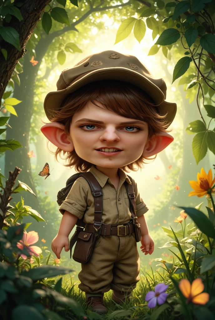 (cbzbb:1.25), Portrait of cutest illustration of baby frodo baggins, artstation, CGI_Animation, pele marrom, roupa verde e amarelo e olhos brilhantes.