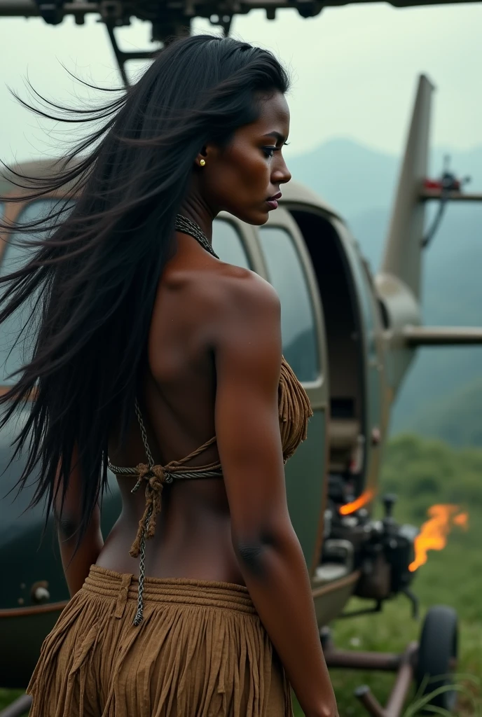 dramatic lighting, high quality, cinematic film, (attractive black girl, wearing dirty and tattered pirate costumes, standing on the deck of a pirate ship moored in the Caribbean port), dark and gloomy atmosphere, toned body (torn clothes: 0.8), perfect face, looking at the viewer, (detailed skin), [tattoos], [freckles], ((dirty)), (muddy), (storm clouds: 0.7), (storm weather: 0.5),  dull, natural lighting, (direct light:0.4), grain of 8mm film, shot on Sony a9 II, 24mm lens, F/2.8 aperture, deep focus, (RAW), 8k, (still from The Lost Pirate Kingdom)