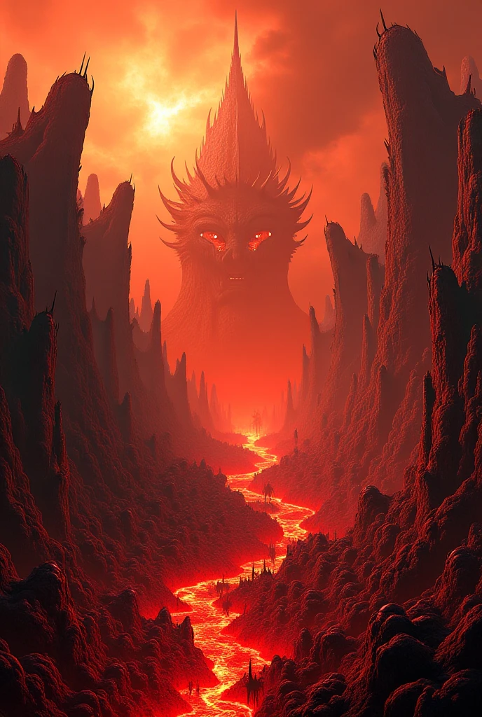 mythological creatures, author：आकाश रेवले, album covers, romatic, surrealism, Futuristic ,satan, coral, wizard, abstracted, Dark, Red, hell, landscape , write name on book cover -  बाळगीळी 
By , आकाश रेवले .