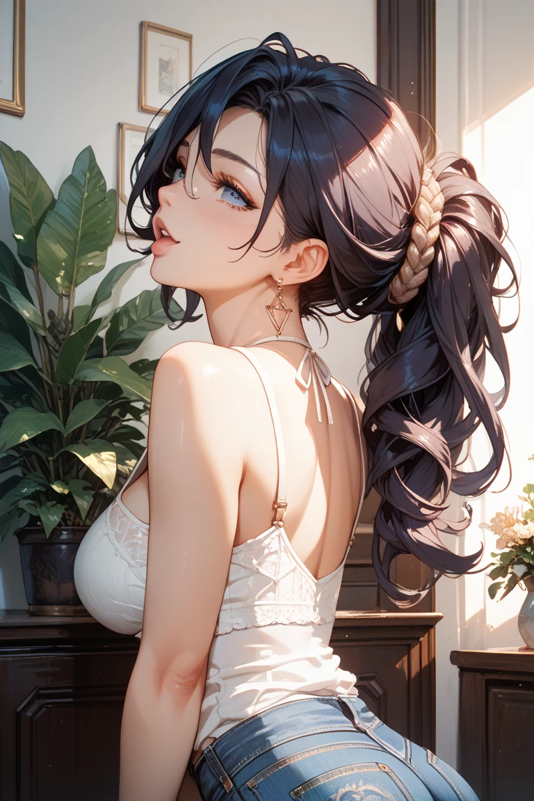 ((best quality)), ((masterpiece)), (detailed), 1girl, (big forhead:1.2),extremely detailed cute anime face, (((flat chest))), (flat chest:1.1),((((long twin braids,tight braids,long braid,braided hair,long hair)))),intricate eyes,beautiful detailed eyes,symmetrical eyes,(((detailed face))),beautiful detailed lips, looking at this, (((embarrassed))),(horrified expression),(panic),(crying),highres,(best quality),(ultra detailed,extremely detailed),perfect face details, ((masterpiece:1.4, best quality))+, (ultra detailed)+, long twintails, cute girl, (flat chest:1.1), small breasts, slim body, skinny, (narrow hips), prominent collarbones, skinny arms, flat stomach, visible hip bones, long hair, red hair, white hair, blonde hair, dark hair, ponytail, thick ponytail, heavy ponytail, small breasts, perfect face, small breasts (flat chest:1.1), NSFW, long revealing gown,Detailed body,Full limbs,(from behind), (turning), NSFW, (flat chest:1.1), nude
