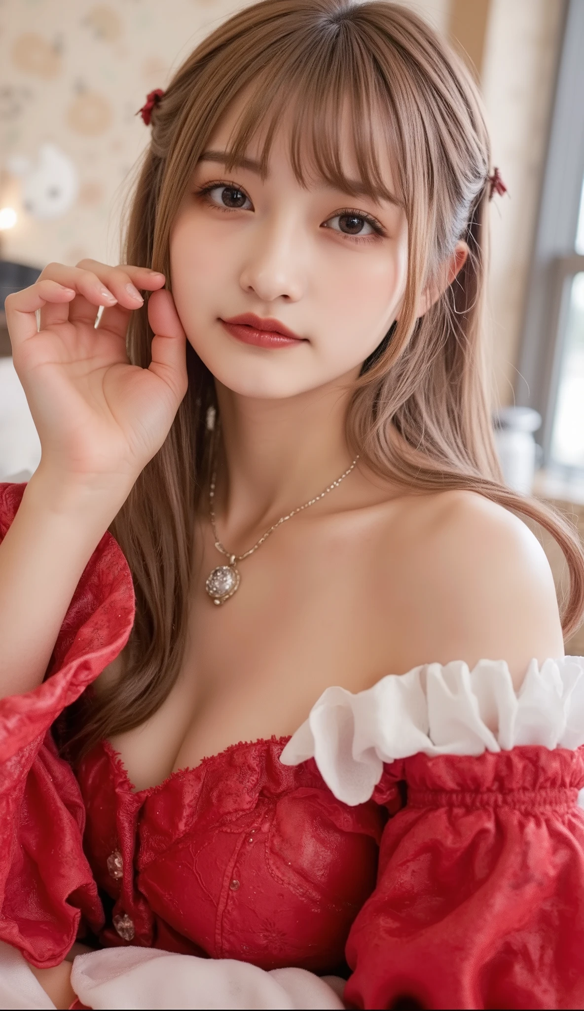 (((Correct sex education))), (SEXY 3D HOLOGRAM:1.2, bright color:1.2), (Tech Vibe:1.2), (detailed hands:1.2, Perfect right hand:1.1,), SCI-FICTION AESTHETICS ,SOFT LIGHTING, Full Body, ((Realistic and beautiful body of a:1.2)), cute outfits that highlight the {x} scene are realistic and beautiful,DIGITAL FACE HIGHLIGHTS, (idol bending over、Youngface:1.2, baby face:1.4), Beautiful little face, MOISTURIZED SEXY LIPS, medium hair, random hairstyles that reveal underwear, dark eyes, cute girl with a human palm chest, slender figure, thin waist, thin thighs, Beautiful Legs, (perfect anatomy:1.3)