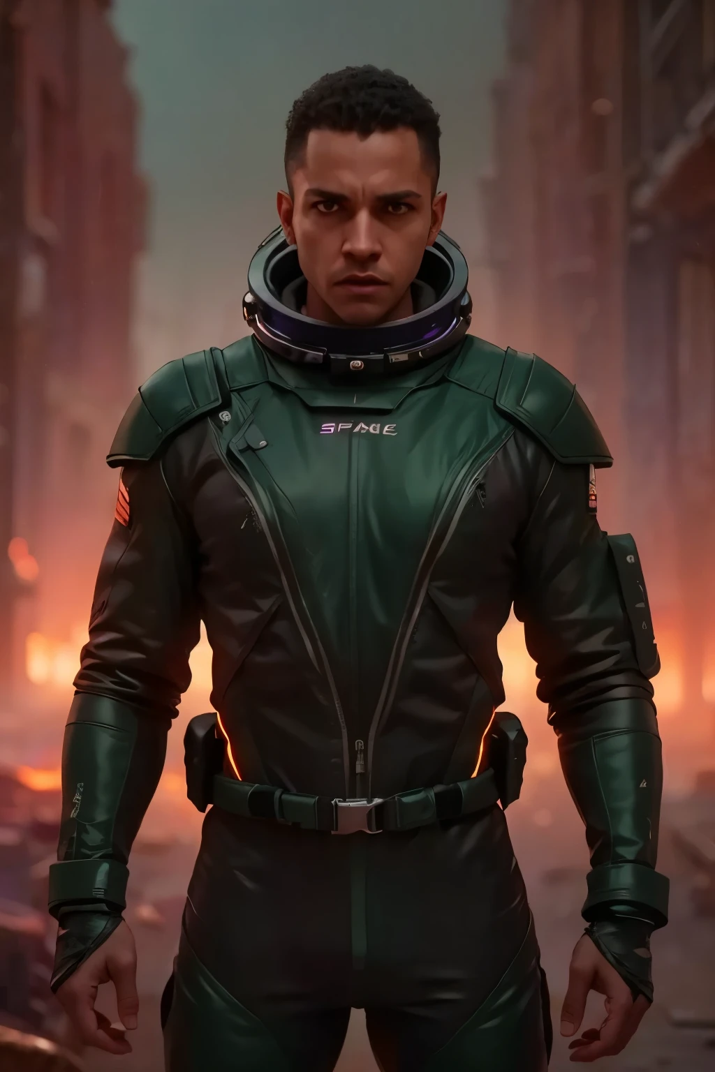 space, extreme frontier, a slender silhouette pierces the hazy purple horizon, detailed character portrait, cinematic lighting, dramatic atmosphere, glowing horizon, vibrant colors, dramatic lighting, moody sci-fi landscape, photorealistic, 8K, ultra-detailed, physically-based rendering