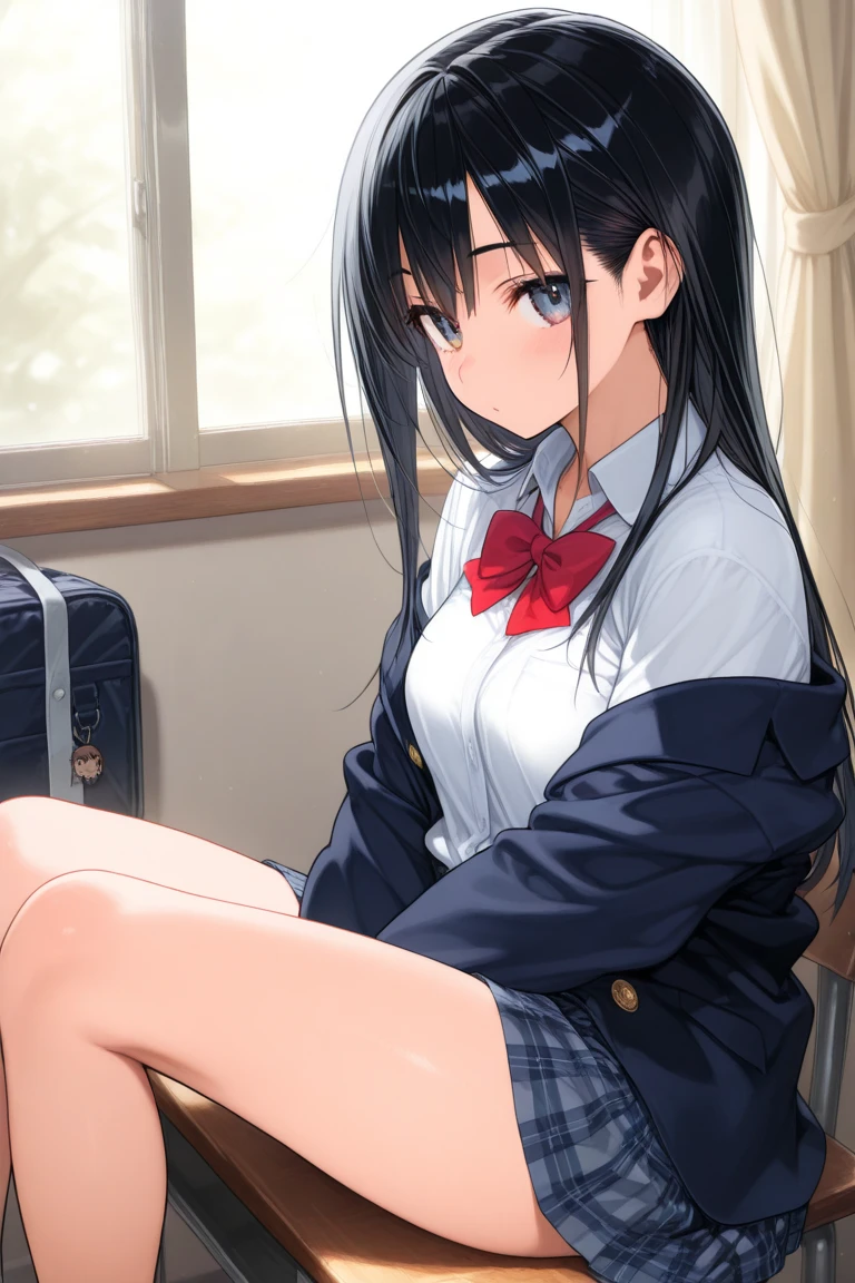 (masterpiece, highest quality), View from the front,(1 girl),(Female masturbation),vibrator,Black Hair,(panties),(Sitting),panties,(school uniform),(Spread out Crouch),(Spread your legs),Squirting:1.1,wet panties,Motion Blur,orgasm,blush,Half closed eyes,vapor, (trembling, Drooling), (vibrator taped to thighs)