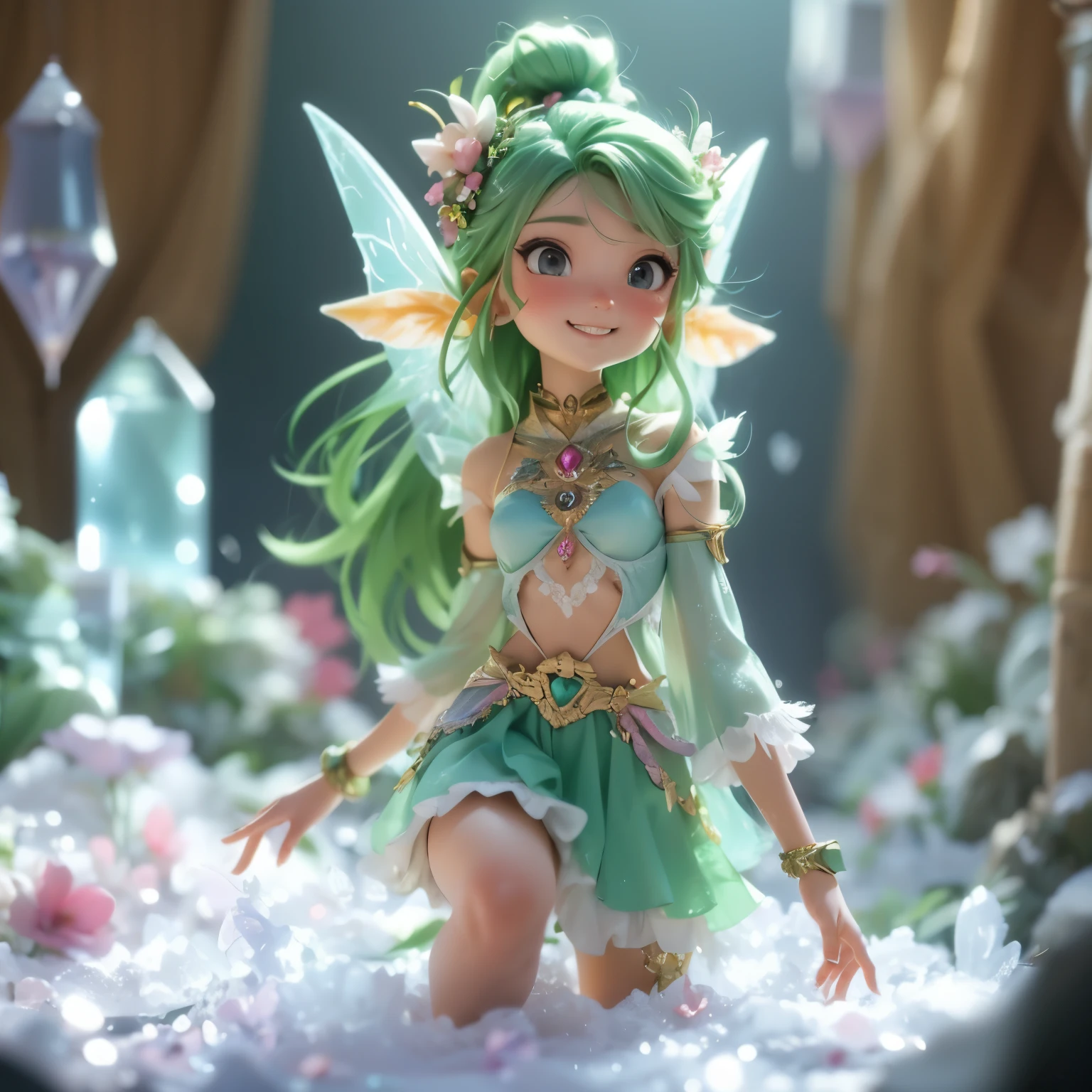  cute smile ,8K High Resolution,Light Fairy,A gentle gaze