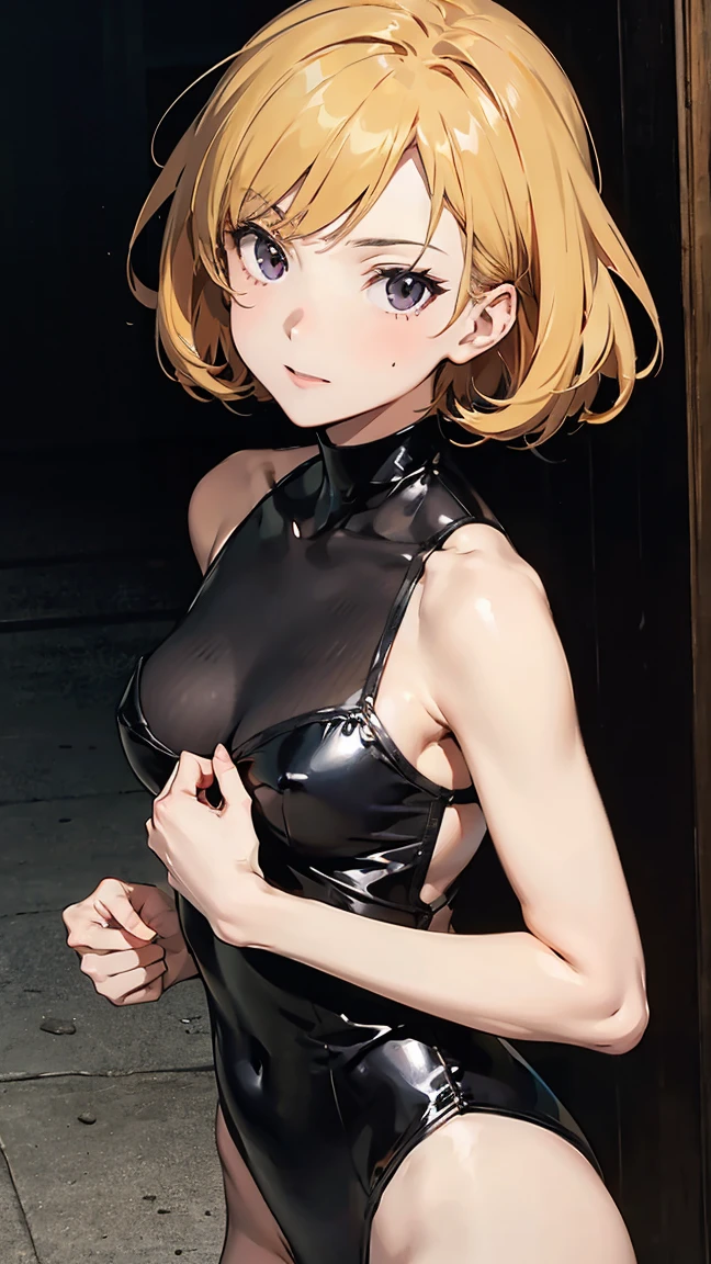 ((Highest quality、、masterpiece:1.3)), Upper Body、Long legs、Sharp focus:1.2, Beautiful woman with perfect figure:1.4, Slim Abs:1.1, The background is the office、((Shortcuts、Big Breasts:1.2)), (She is wearing a low-cut bodycon dress、れるBig Breasts、Soft looking big ass、Tight waist、Smiling at the audience:1.2), Face and skin texture crafted to the smallest detail、Fine-grained、double eyelid、25-year-old female、sexy。