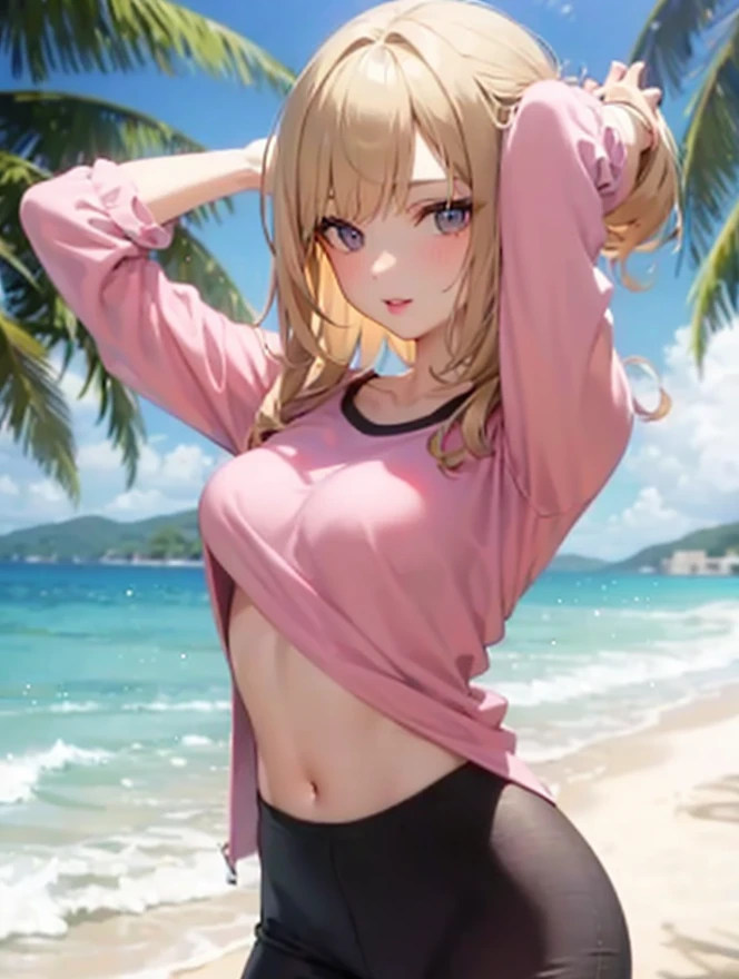 1womanl,12year old,Golden head hair,Beautiful ponytail hairstyle, White School Swimsuit, tiny chest,half squatting,Legs wide open,Leaking pee,My crotch is wet,(Lift Jewelry:1.3),(Urination:1.4),(embarrassed:1.2),sand beach,see -through,Facing the front,