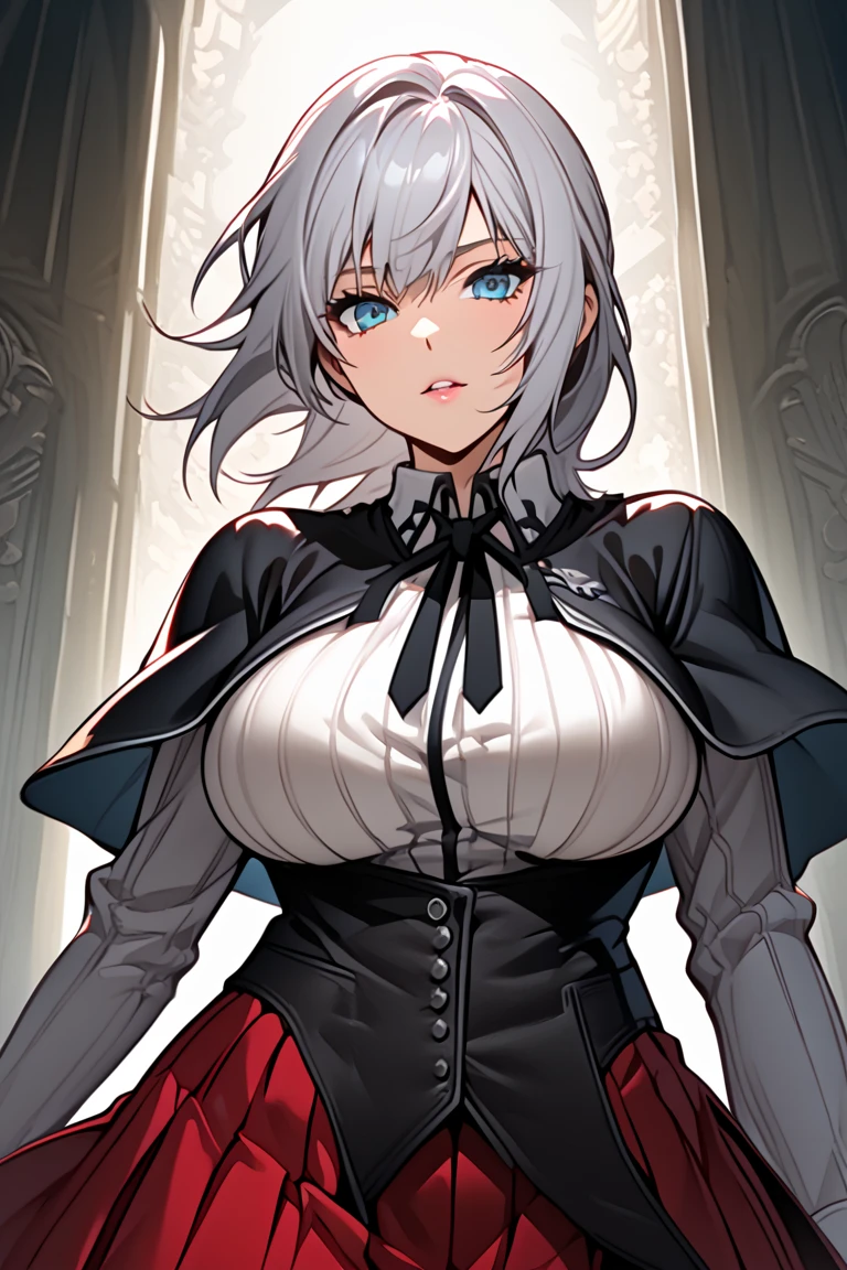jeanne alter, shinjuko skin, 1 girl, looking at the camera, sexy smile, big , best quality face, beautiful eyes,short hair,tight latex clothing,better quality