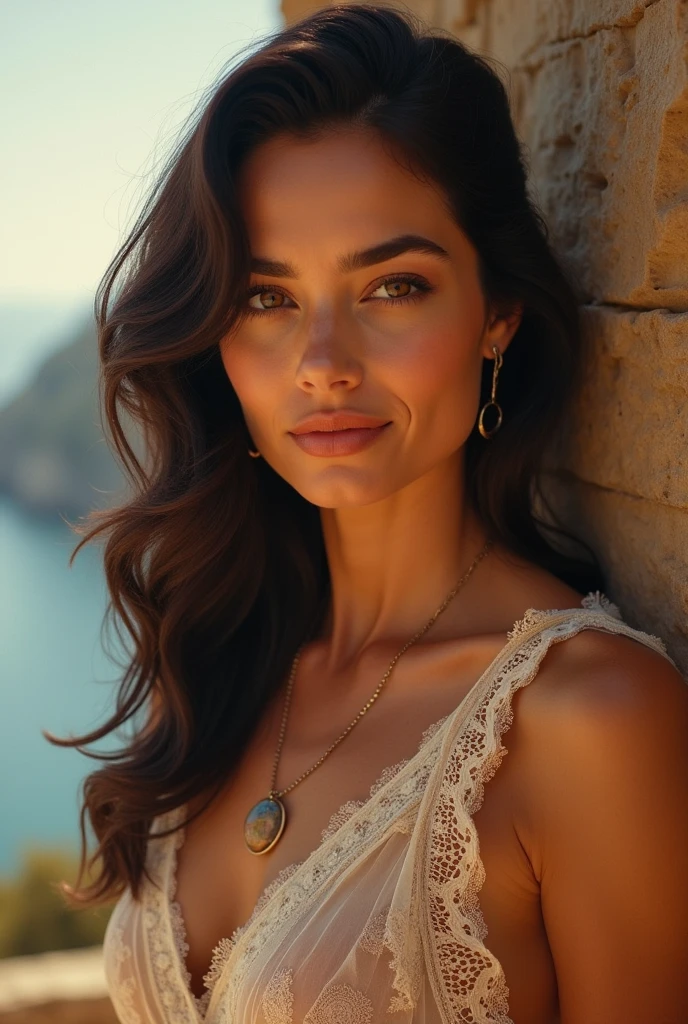 mdnn, (sharp focus:1.2), portrait, attractive young woman, (beautiful face:1.1), detailed eyes, luscious lips, (eye makeup:1.2), (tight body:1.2), wearing (flowery dress:1.2) at (the beach:1.2). (morning sun lighting:1.2), depth of field, bokeh, 4K, HDR. by (James C. Christensen:1.2|Jeremy Lipking:1.1).