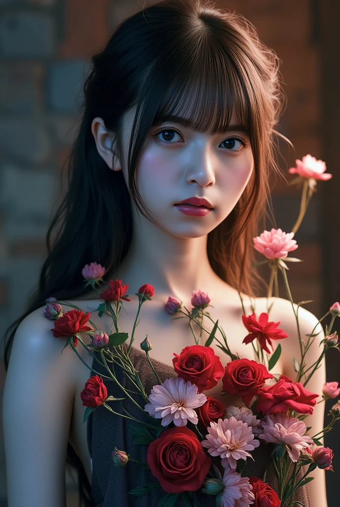 Garden covered with red roses in the background, Silver hair, front ponytail, eyes reflection, red contact lenses, Pink eyes,Heterochromia, Wear earrings, Blue crystal pendant,Evil smile, shairband,High detail, romanticism lain, Depth of field, Sparkle, Ray tracing, viewfinder, zoom layer, Close-up, Bokeh, Anatomically correct, High details, 1080p, Ultra HD
Woman,High ponytail,a sailor suit,Half out of the water,Get wet,Clothing water pattern detail,The expression is solemn,holding knives,Shiny blade detail depiction,reflective light,
Gorgeous and delicate glowing little butterfly hair ornament,brilliant colorful,Fine engraving,Shine brightly,The attention to detail,The jewelry is of high quality,Extremely high image quality
