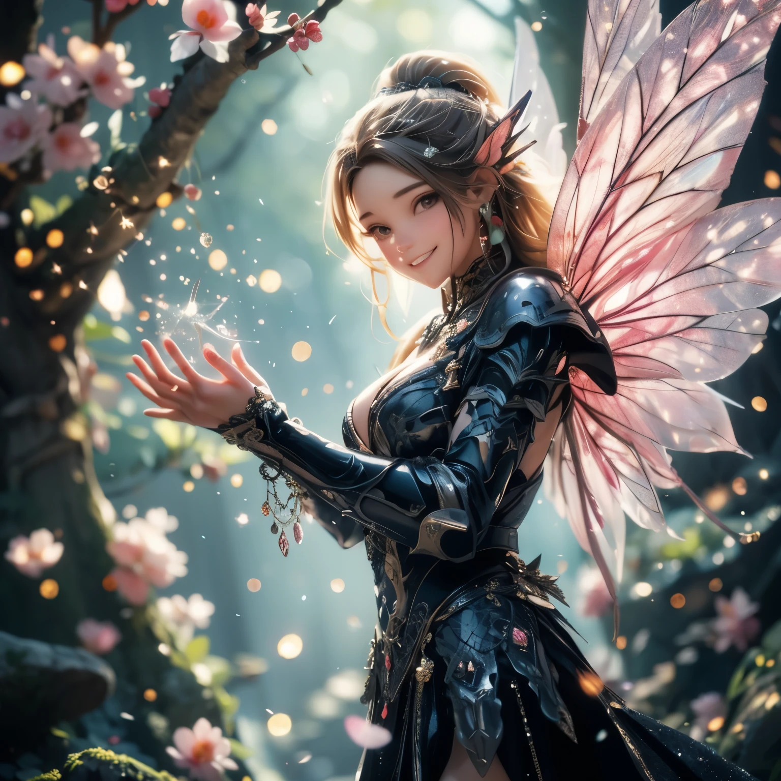  cute smile ,8K High Resolution,Light Fairy,A gentle gaze