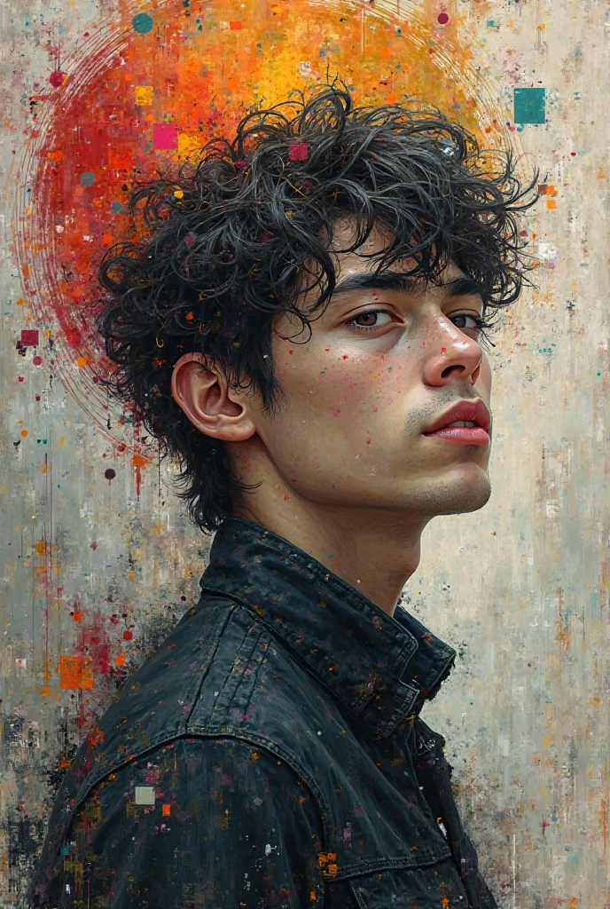 Masterpiece , Best Quality, abstract artistic, 1 boy, 20-year-old male
