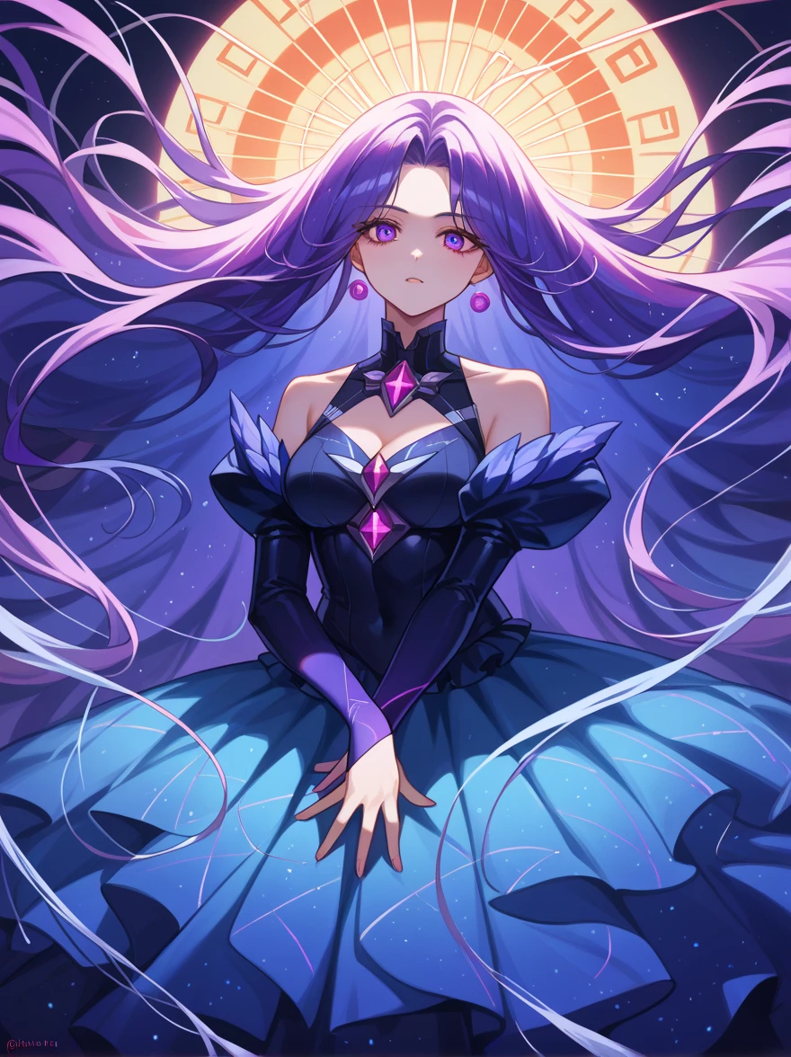 score_9, score_8_Upp, score_7_Upp, Source_ Japanese cartoons,
Surreal,
1girl,韓国アイドル, very long hair , flowing hair,Shiny hair,
nighttime scene,天Upp的月亮,purple tint,starrysky, fantastic atmosphere,Edge of Glow ,mistic, high contrast ,ethereal light,坐在树枝Upp,light particules,