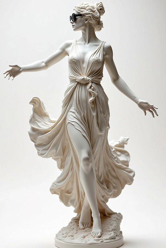 dancer as a statue in grey tones