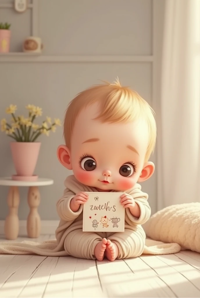 baby, in pastel green outfit with white background