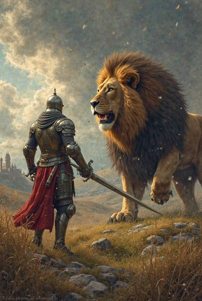 Knight against the rampant lion historical image - SeaArt AI