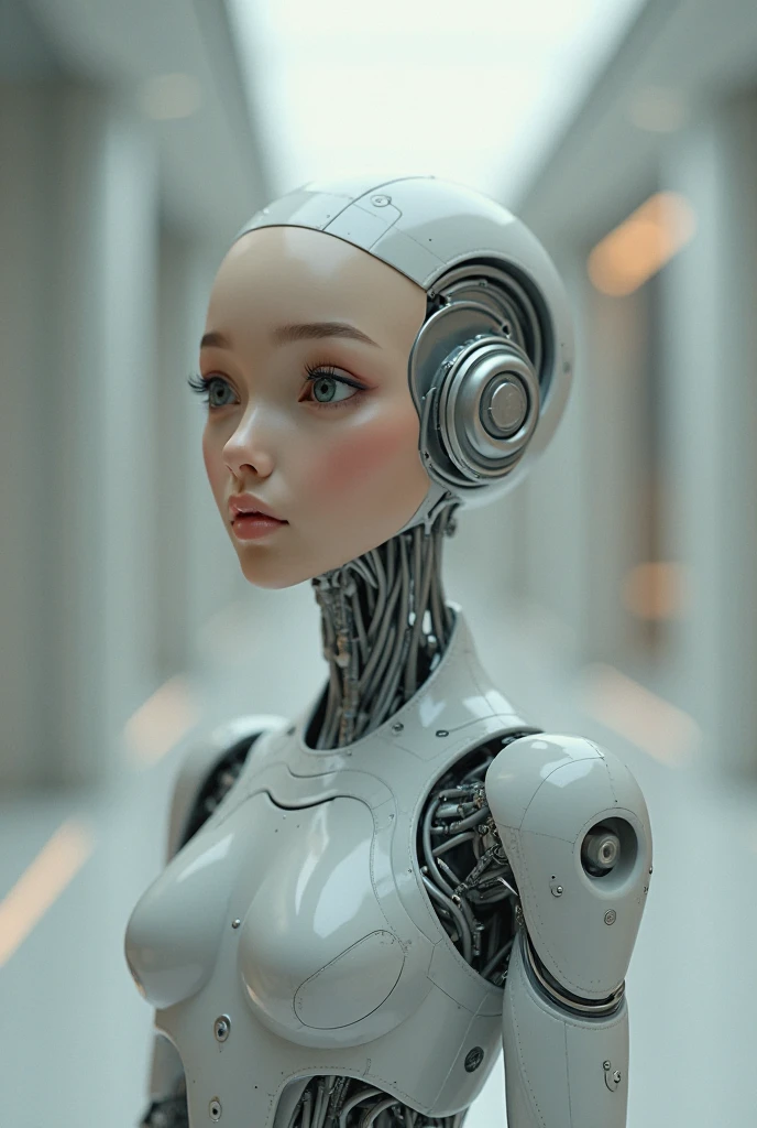 A robot woman with the word Talia written on her chest, Full body photo , As real as in real life
